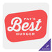 A white sign with red and white text that says "Pat's Best Burger" and a red rounded border.