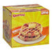 A box of Krusteaz waffles on a white plate.