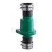 A green and black Zoeller PVC check valve for water pumps.