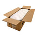 A white cardboard box with a lid containing a plastic container of G.S. Gelato Raspberry Cheesecake Gelato.