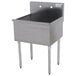 An Advance Tabco stainless steel commercial sink with legs.