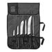 A Mercer Culinary BPX 8-piece Dressing Knife set in a black case.