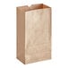 A brown heavy-duty natural Kraft paper bag with a hole in the middle.