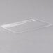 A clear rectangular plastic bakery tray.