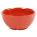 A red bowl with a white background.