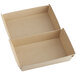 Two open Sabert cardboard take-out boxes.