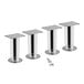 Four silver metal Avantco adjustable seismic legs with square bases.