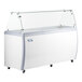 An Avantco gelato dipping cabinet with a flat glass top on a white background.