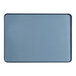 A rectangular stone blue melamine tray with a raised rim.