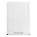 A white paper layflat shipping bag with black text.