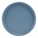 A Cal-Mil Hudson stone blue melamine plate with a raised rim on a white background.