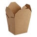 An Emperor's Select Kraft paper take-out box with a lid.