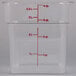 Cambro 4SFSCW135 4 Qt. Clear Square Polycarbonate Food Storage Container with Winter Rose Gradations