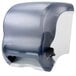 A San Jamar Element roll towel dispenser with an Arctic blue and white cover.