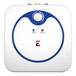 A white Eccotemp electric mini-tank water heater with blue accents.
