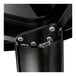 A Lancaster Table & Seating black metal bar height table with metal bolts.