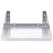 A stainless steel wall mount shelf with holes in it.