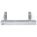 A stainless steel wall mount shelf with two holes.