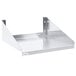 A silver metal shelf.