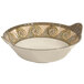 A white melamine bowl with a mosaic border.
