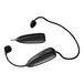 A pair of black AmpliVox wireless headsets with microphone attachments.