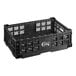 A black plastic Choice vented collapsible crate with handles.