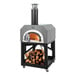 A Chicago Brick Oven wood-fired pizza oven with a silver vein mobile stand.