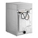 A white Crossover front load electric commercial dryer with a black cord.