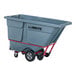 A grey Rubbermaid tilt truck with wheels.