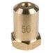 A brass Avantco #56 high elevation orifice with a hole.