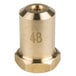 A brass Avantco high elevation orifice with a gold nut with the number 48 on it.