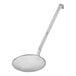 A Vollrath Jacob's Pride metal wire mesh skimmer with a long handle.