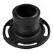 A black metal Oatey Twist-N-Set water closet flange with a round base.