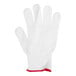 A white Victorinox cut resistant glove with red trim.