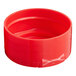 A red plastic container lid with 5 holes and a flip top.
