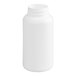 A white plastic bottle with a white cap.