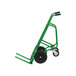A green Valley Craft mini pallet truck with pneumatic wheels.