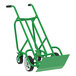 A green Valley Craft 4-wheel steel hand truck with black wheels.