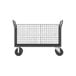 A black metal Valley Craft platform cage cart with wheels and a mesh top.