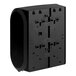A black rectangular Compact by GP Pro toilet paper dispenser with many parts.