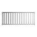 A white metal Dunnage shelf with metal slats.