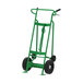 A green Valley Craft steel drum hand truck with black wheels.