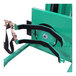 A green Valley Craft steel straddled lift with black straps.