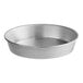 A silver Choice aluminum deep dish pizza pan.