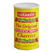 A yellow Luxardo Maraschino Cherries tin with red and white text.