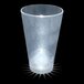 A clear plastic shot cup with a white light on top.