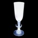 A clear plastic champagne cup with a cactus stem and white LED light.