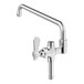 A silver Regency add-on faucet with a handle and hose.
