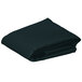 A folded hunter green rectangular cloth table cover.
