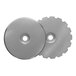 A LloydPans stainless steel perforated scoring blade set with two circular blades.